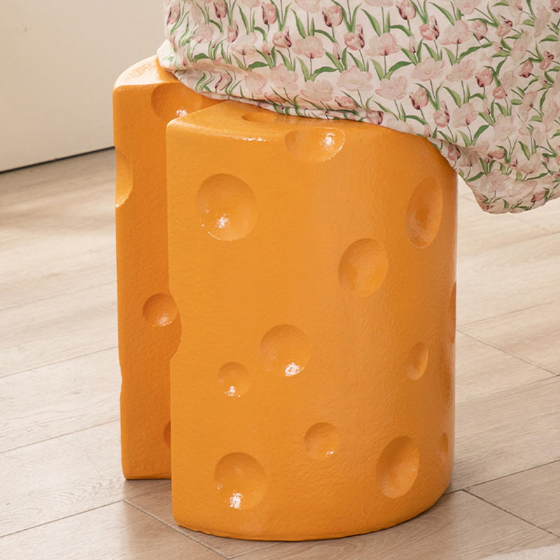 Lumendat Contemporary Creative Kids Round Cylinder Cheese Resin Side Table For Bedroom Lumendat