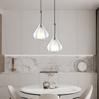 Contemporary Scandinavian Diamond Copper Glass 1-light Pendant Light for Bedroom
