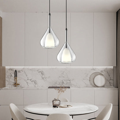 Contemporary Scandinavian Diamond Copper Glass 1-light Pendant Light for Bedroom
