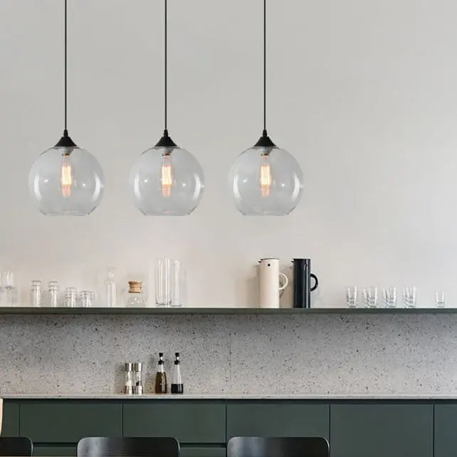 Nordic Minimalist Stained Round Glass 1-light Pendant Light Lumendat