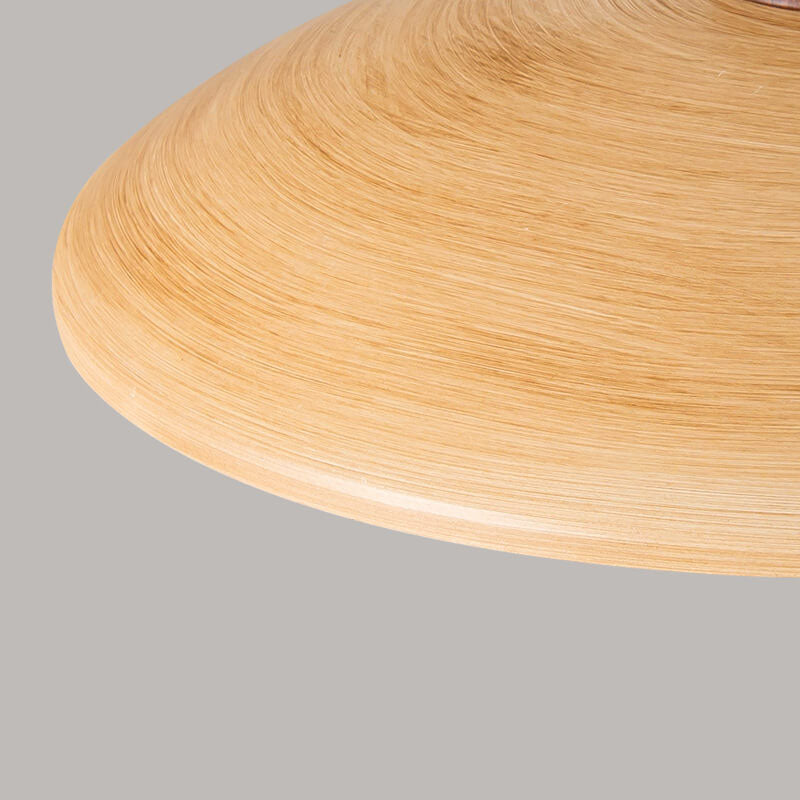 Japanese Wabi-sabi Faux Woodgrain Flying Saucer Design 1-light Semi-flush Mount Ceiling Light