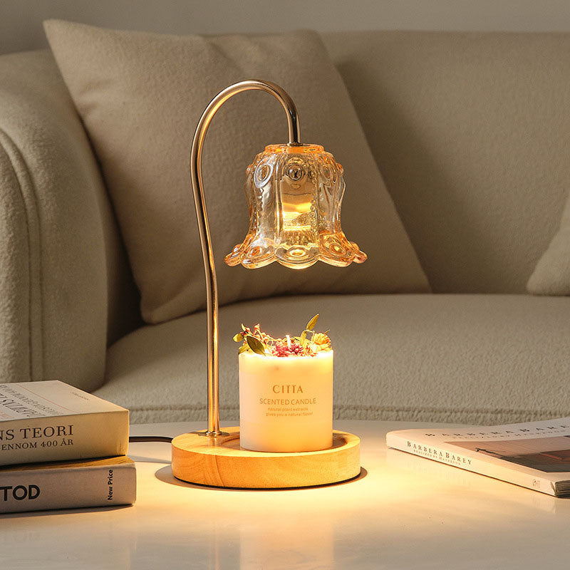 Modern Creative Simple Solid Wood Lily Of The Valley 1-Light Melting Wax Table Lamp Lumendat