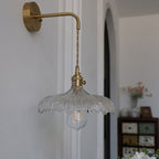 Modern Art Deco Iron Flower Glass Shade 1-Light Wall Sconce Lamp For Bedroom Lumendat