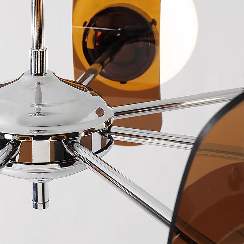Modern Mid-century Acrylic Magic Bean Glass Shade 3/5/6/8-light Chandelier for Living Room