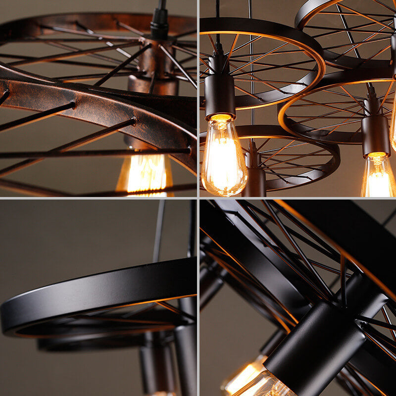 Industrial Creative Personality Wrought Iron Wheels 1/3/6-light Chandelier