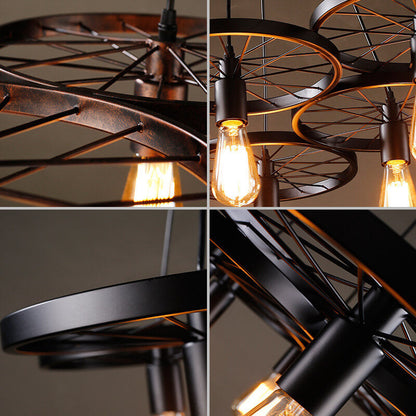 Industrial Creative Personality Wrought Iron Wheels 1/3/6-light Chandelier