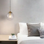 Contemporary Nordic Copper Spherical Glass Shade 1/3/5-light Island Light Chandelier for Dining Room Lumendat