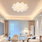 Contemporary Creative Floral Iron PVC LED Semi-Flush Mount Ceiling Light For Living Room