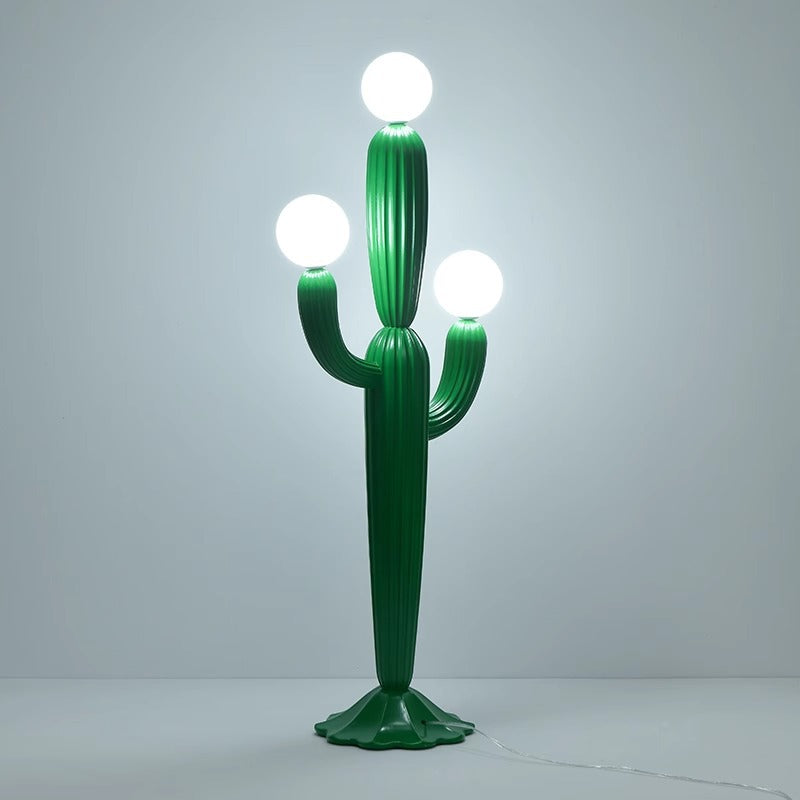 Contemporary Creative Cactus Resin Glass 3-Light Standing Floor Lamp For Living Room Lumendat
