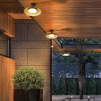 Contemporary Scandinavian Carbonized Steel Round Waterproof 1-light Semi-flush Mount Ceiling Light for Outdoor Patio BulbSquare