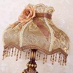 European Vintage Fabric Tassel Resin Court 1-Light Table Lamp Lumendat