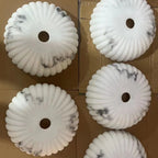 Modern Luxury Imitation Marble Flower-Shaped 1-Light Semi-Flush Mount Ceiling Light Lumendat