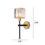 Modern Light Luxury Crystal Long Arm 1-Light Wall Sconce Lamp Lumendat