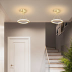 Modern Simplicity Aluminum Circle Strip LED Semi-Flush Mount Ceiling Light For Hallway Lumendat