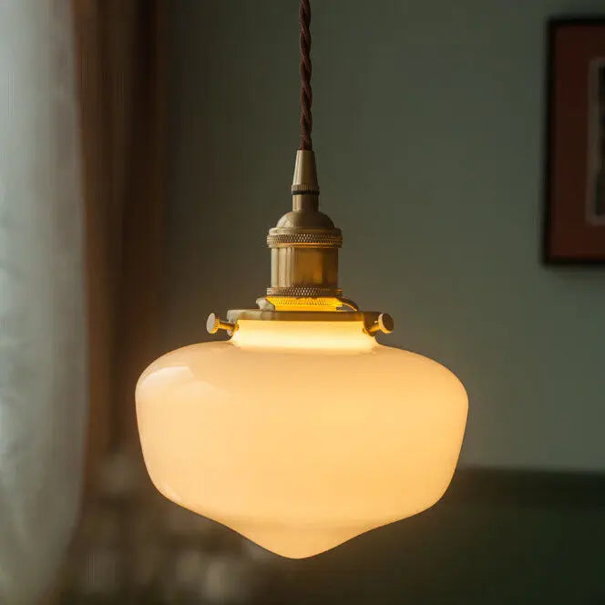 Nordic Vintage Lantern Brass Glass 1-light Pendant Light Lumendat