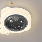 Lumendat Modern Art Deco Kids Iron PE Astronaut Round LED Flush Mount Ceiling Light For Bedroom Lumendat