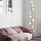 Contemporary Scandinavian Cylindrical Metal Glass 9-Light Standing Floor Lamp For Living Room Lumendat