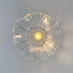 Traditional Vintage Lotus Leaf Glass Brass 1-light Pendant Light for Living Room BulbSquare