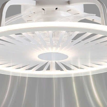 Simple Round Slim ABS LED Flush Mount Ceiling Fan Light