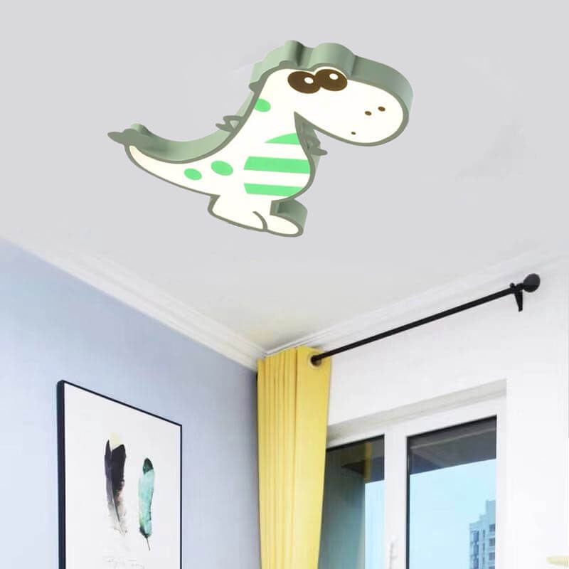 Lumendat Modern Children's Cartoon Dinosaurs Iron Acrylic LED Flush Mount Ceiling Light Lumendat