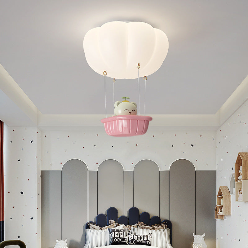 Lumendat Modern Simplicity Kids PE Iron Pumpkin Hot Air Balloon Bear LED Flush Mount Ceiling Light For Bedroom Lumendat