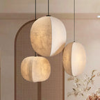 Traditional Japanese Zen Anti-silk Lantern Shape 1-light Pendant Light for Living Room BulbSquare