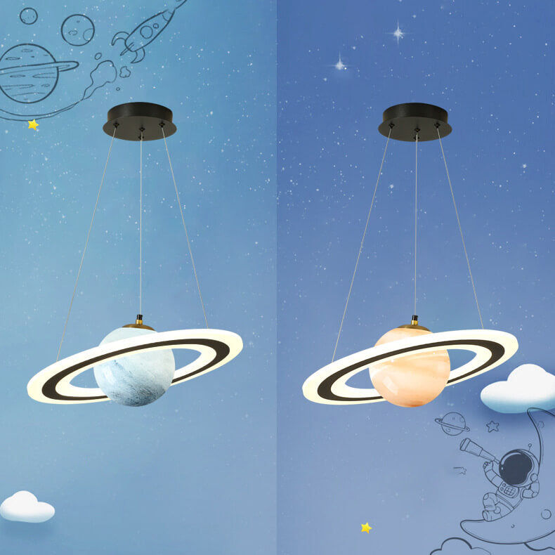 Lumendat Modern Creative Space Planet Circle Kids LED Chandelier Lumendat