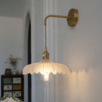 Modern Art Deco Iron Flower Glass Shade 1-Light Wall Sconce Lamp For Bedroom Lumendat