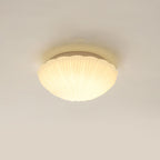 Modern French Cream Shell Glass LED Flush Mount Ceiling Light BulbSquare