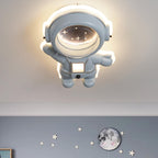 Lumendat Contemporary Creative Kids Metal Acrylic Resin Astronaut Flush Mount Ceiling Light For Bedroom Lumendat