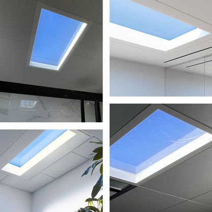 Modern Minimalist Smart Blue Sky Metal LED Flush Mount Ceiling Light for Living Room