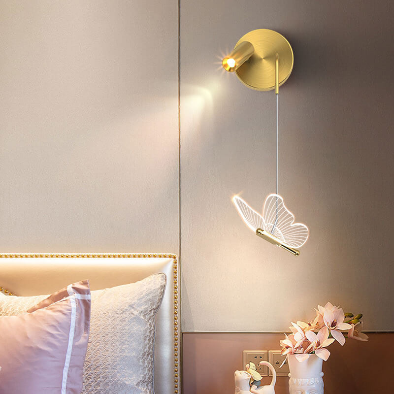 Nordic Light Luxury Butterfly Spotlight Design LED Wall Sconce Lamp