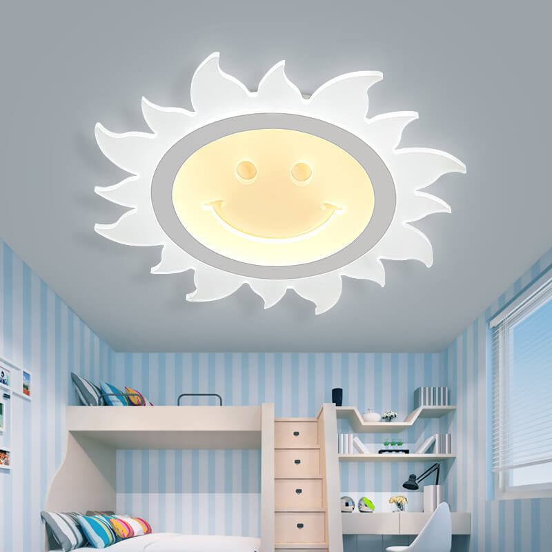Creative Cartoon Smiley Sun LED Flush Mount Ceiling Light Lumendat