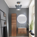 Contemporary Scandinavian Macaron Round Iron Rotatable 1-light Semi-flush Mount Ceiling Light for Living Room