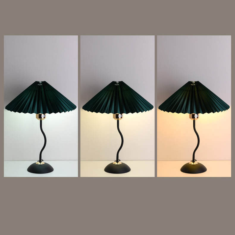 Modern Minimalist Pleated Umbrella Bending Base 1-Light Table Lamp Lumendat