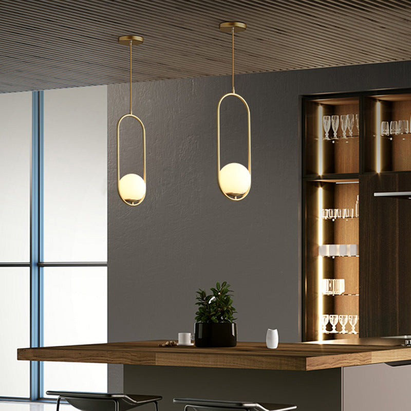 Modern Light Luxury Minimalist Oval Glass Orb 1/2-light Pendant Light BulbSquare