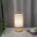 Modern Minimalist Wood Cloth Portable LED Night Light Table Lamp Lumendat