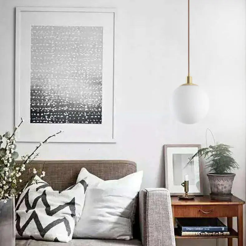 Nordic Minimalist White Orb 1-light Pendant Light Lumendat