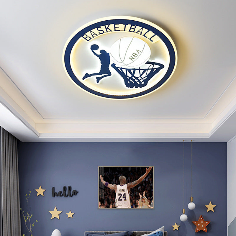 Lumendat Creative Simplicity NBA Basketball Acrylic LED Kids Flush Mount Ceiling Light Lumendat