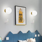 Lumendat Contemporary Creative 3D Printed Moon Shade Resin Astronaut 1-Light Wall Sconce Lamp For Bedroom Lumendat