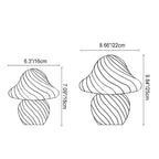 Modern Decorative Mushroom Striped Glass 1-Light Table Lamp Lumendat
