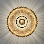 Nordic Vintage Striped Glass Round Disc 1-Light Wall Sconce Lamp