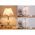 Nordic Vintage Floral Glass Fabric 1-Light Table Lamp Lumendat