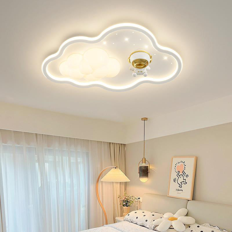 Lumendat Modern Art Deco Kids Iron PE Cloud Rainbow Semicircular Astronaut LED Flush Mount Ceiling Light For Bedroom Lumendat