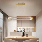 Modern Minimalist Light Luxury Oval Aluminum LED Chandelier BulbSquare