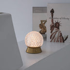 Modern Light Luxury Round Ball Iron Acrylic USB LED Ambient Table Lamp Lumendat