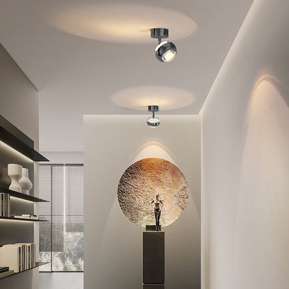 Modern Simplicity Cylinder Acrylic Aluminum Iron LED Spotlight Semi-Flush Mount Ceiling Light For Living Room