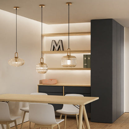 Modern Luxury Lantern Iron Glass 1-light Pendant Light for Living Room