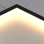 Modern Minimalist Iron Aluminum Silica Rectangular Square Ceiling Plate LED Chandelier for Stairway BulbSquare