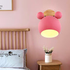 Lumendat Nordic Cartoon Bear Dome 1-Light Kids Wall Sconce Lamp Lumendat